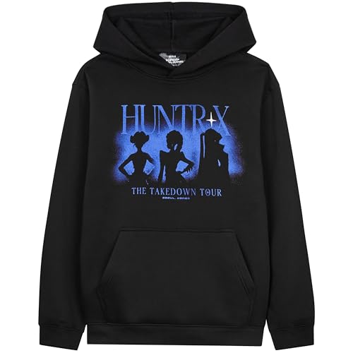 KPop Demon Hunters Huntrix Offiziell Hoodie Mädchen Fleece Pullover mit Taschen Rumi Mira Zoey Kinder Geschenke (11-12 Jahre Schwarz/Lila Huntrix)