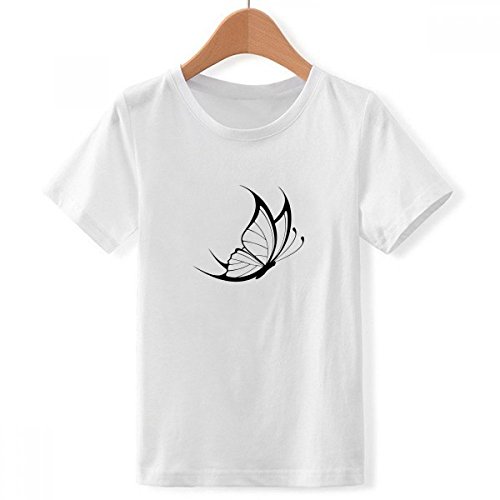T-Shirt Blanc Papillon Noir Vintage pour Garçon Motif Volant Multicolore