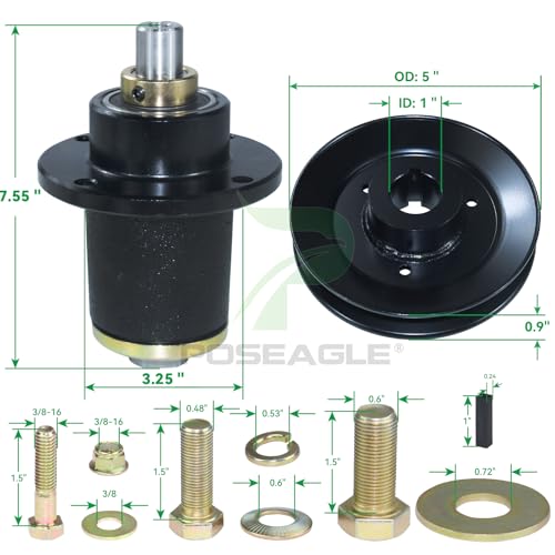 POSEAGLE 3 Pack 037-6015-50 Spindle Assembly with 033-6003-00 Spindle Pulley Replace 037601550 037 6015 50 for Bad Boy 36", Compact Outlaw 42", 48", Maverick 48", Revolt 48", ZT Elite 48" Decks by POSEAGLE - Image 3