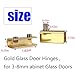 TEYOUQU 2 Pieces Gold Glass Door Hinges, Pivot Hinges Suitable for Free-Swinging Glass Doors with a Thickness of 3-8mm