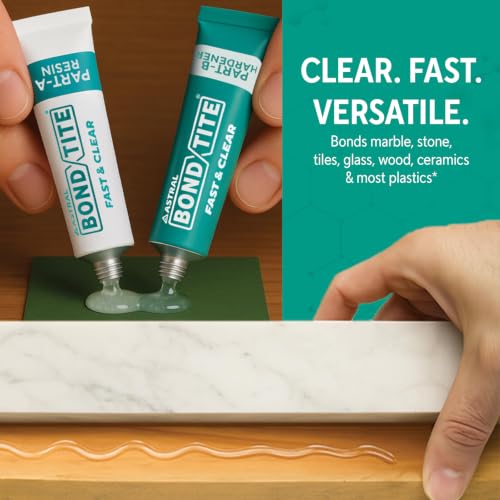 Image of Bondtite Fast & Clear Tube 36g |(Pack of 2)| 5-Min Quick Setting | Transparent, Odourless, High-Strength Two-Component Adhesive for Glass, Marble, Tiles, Wood & DIY Repairs