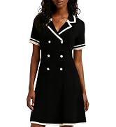 GOELIA Women Bodycon Knit Mini Dress Casual V Neck Sweater Dress Business Work Sweater Short Dres...