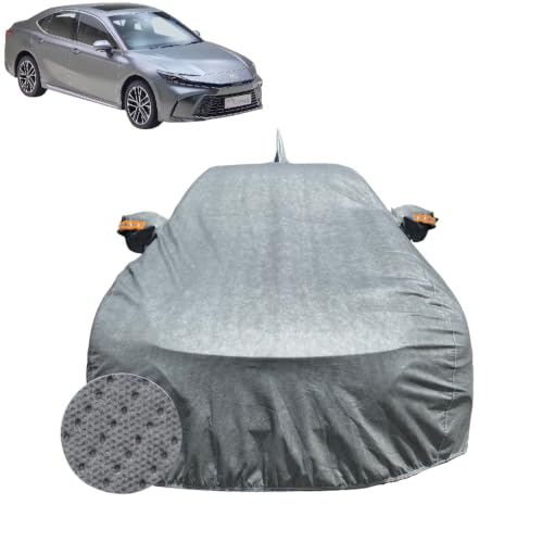 Image of Car Cover for Toyota Camry (2025-2026) | 100% Waterproof Cover with Antenna & Reflective Mirror Pockets | Dustproof, Scratchproof, Heatproof Camry Car Cover |Soft Cotton Lining| Grey