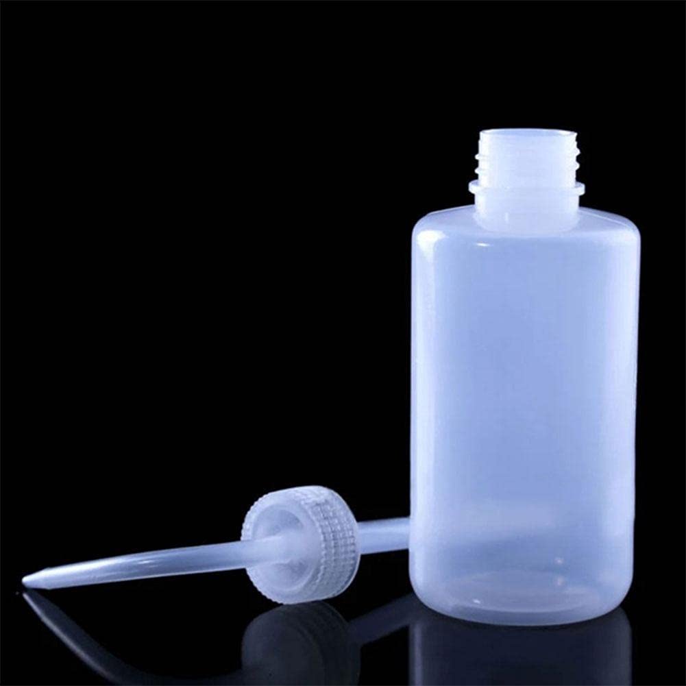 Botella de Plástico de Seguridad con Boca Estrecha y Tubo Largo - Botella de Limpieza por Goteo con Tatuaje y Limpieza de Pestañas