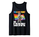 Lustiger Gay Furry Tail Pride Rainbow Queer Fox CSD Party LGBTQ Tank Top