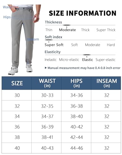 Pioneer Camp Calça masculina de golfe elástica, ajuste clássico, sem rugas, para trabalho, secagem r