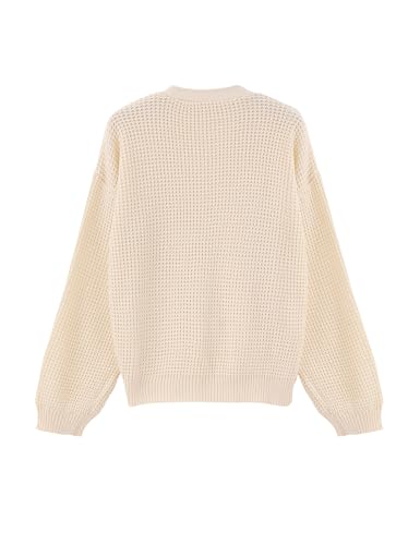 Girls Open Front Cardigan Sweater Kids Causal Long Sleeve Crewneck Knit Outerwear Coat 5-14 Years4