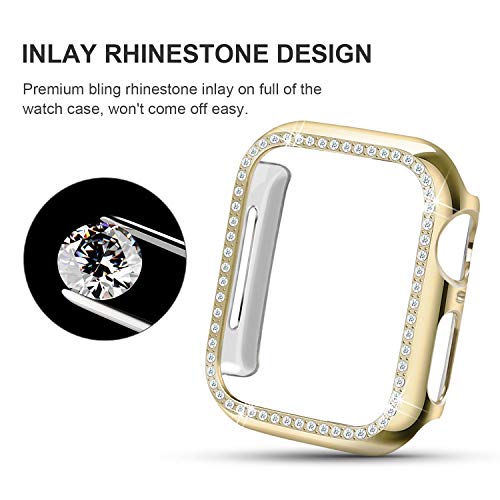 Yolovie Compatible for Apple Watch Case 42mm iWatch Cover with Bling Crystal Diamonds Shiny Rhinestone Bumper - Image 3