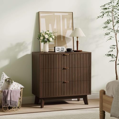 Garvee Cómoda Moderna Acanalada de 3 cajones