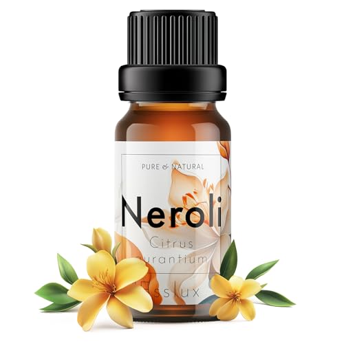 Image of Esslux Neroli Essential Oil - Boosts Sleep Quality and Moisturizes Skin - Neroli Oil for Relaxing Bedtime - 100 Therapeutic Grade for Aromatherapy and Topical Use - 10ml