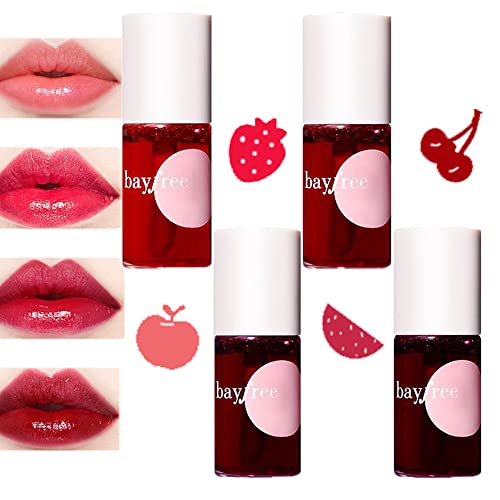 Dulele 4 Pcs Hydrating Lip Stain Tint Set, Velvet Matte Liquid Lipstick, Long Lasting & Moisturizing Smooth Lip Gloss Lip Cheeks And Eyes #TOP5