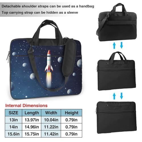 Sac d'ordinateur portable Rocket in Space protégeant des chocs avec sa poignée
