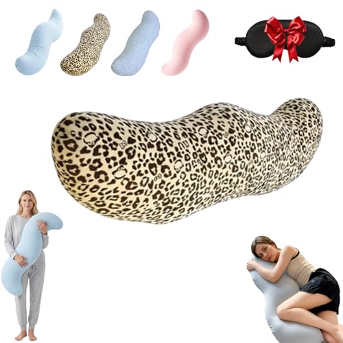 Genérico Almohada Corporal Tipo Vaina De Guisante para Quienes Duermen De Lado | Almohada Corporal En Forma De S para Adultos | Soporte Ergonómico Suave para Un Descanso Profundo (D)