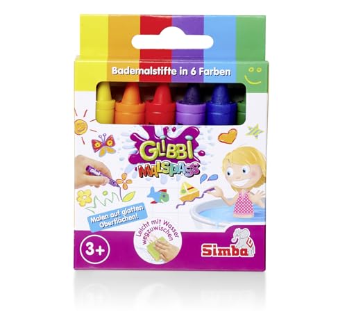 Simba Glibbi Malspaß, 6 Stifte, Bademalstifte, 6, abwaschbar, ab 3 Jahren