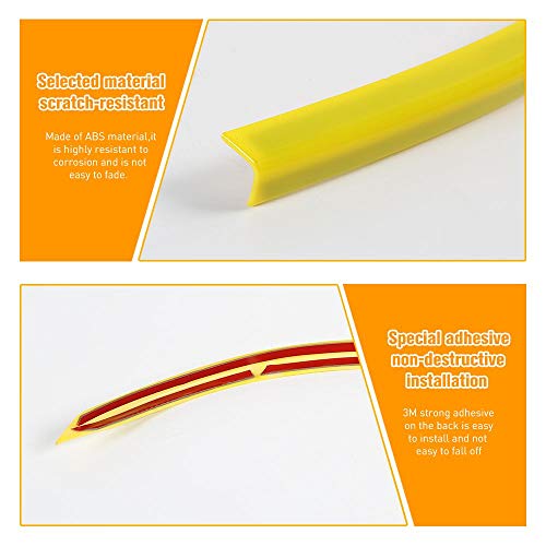 Image of JeCar Front Shovels Cover Decoration Kit Deflector Spoiler Bumper Lip Body Shovels Bumper Exterior Decals Sticker Accessories for 2015-2025 Dodge Challenger SXT, Yellow