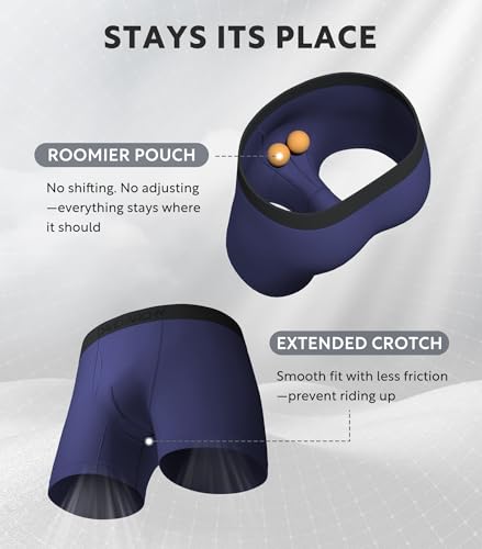 Image of DAVID ARCHY Mens Underwear Breathable Silky Soft Modal Boxer Briefs for Men Pack 4, Wide Waistband No Ride Up