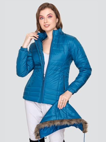 Image of RARE TIMES Women's Stylish Solid Full Sleeves Jacket | Winter Wear Quilted Jacket for Travelling | Regulaer Fit Puffer Jacket For Women