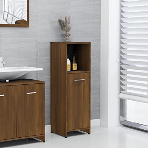ShGaxin Armario de baño, Mueble Auxiliar Baño, Mueble Baño, Almacenaje Baño, Columna Auxiliar De Baño, Armario pequeño, Madera contrachapada Roble marrón 30x30x95 cm