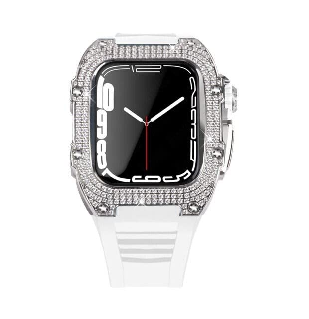 Bracelet caoutchouc Apple Watch Series 7 45mm et étui de protection antichoc Mod