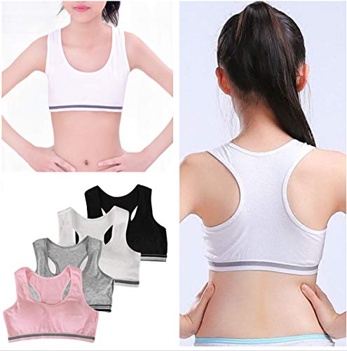 Girls Cami Racerback Sports Training Bra 8-10 10-12 Unpadded 4 Pack2