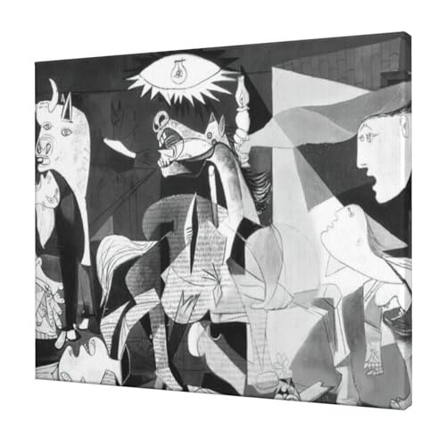 ピカソ　ゲルニカ　ウォールアート 白黒キャンバス 壁掛け Amazon.co.jp: ゲルニカbyピカソキャンバス絵画複製有名なキャンバス