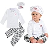MOMBEBE COSLAND Jungen Koch Bekleidungsset Halloween Chef Outfit 2 Jahre Weiß