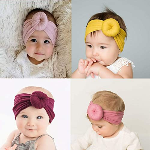 Image of BAKEFY -6 Kids Baby Bohemian Turban Headbands Super Soft Cotton Cute Knot Caps Stretchy Soft Headbands for Baby Girls Infants Toddlers Kids Cute Toddler Cap Baby