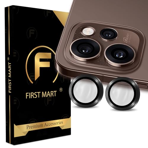FIRST MART Camera Lens Protector for Oppo Reno 15 Pro Mini - 9H Tempered Glass Metal Alloy Rings, Military-Grade Anti-Scratch Camera Ring Guard, HD Clear, Case-Friendly Protection - Black