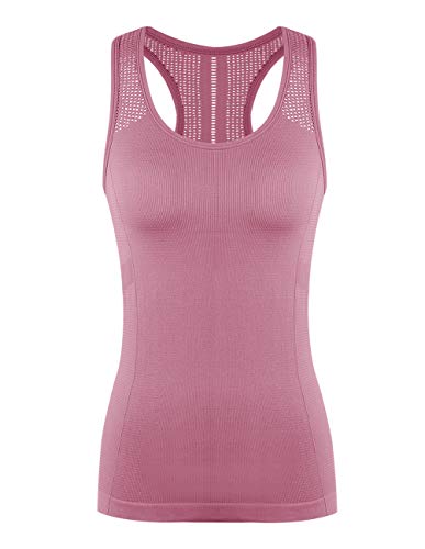 Yoga Tops For Women Cute Workout Tank Tops Activerwear Racerback Laser Cut Tank Running Sports Shirts (Maroon, Medium) #TOP6