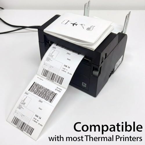 eCompostable Direct Thermal Printer 4X6 Labels 100mm x 150mm White Fanfold Permanent Adhesive Shipping Labels Compatible with Etsy, Shopify, Ebay, Amazon, Royal Mail, FedEx 500 Labels - Image 5