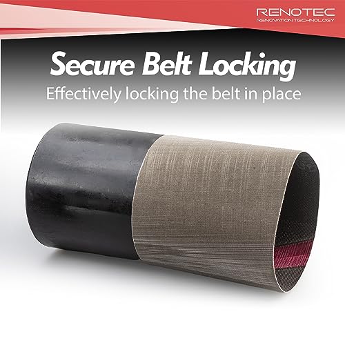 RENOTEC Rubber Expanding Drum 3 Pcs for Abrasive Sanding Bands, 3.5" x 4" with 3/4" Quad Keyway by RENOTEC - Used condition - Image 3