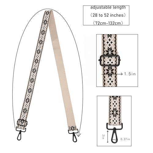 Image of Crossbody Straps for Purses Silver Hardware Purse Strap Wide Shoulder Strap Adjustable Replacement