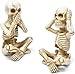 Gift Boutique Halloween Skeleton Figurines Set of 3 – Gothic See Speak Hear No Evil Resin Statues – Haunted House Tabletop Decor