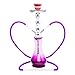 MADGROW. Chicha BALZAN. Lila. Cristal givré sur Le Socle. Corps de métal. 2 tuyaux. 45cm. Pack Super : 10 Charbon pour Chicha + 5 Buses XXL + Brosse + poêle + Pince à épiler/perforateur