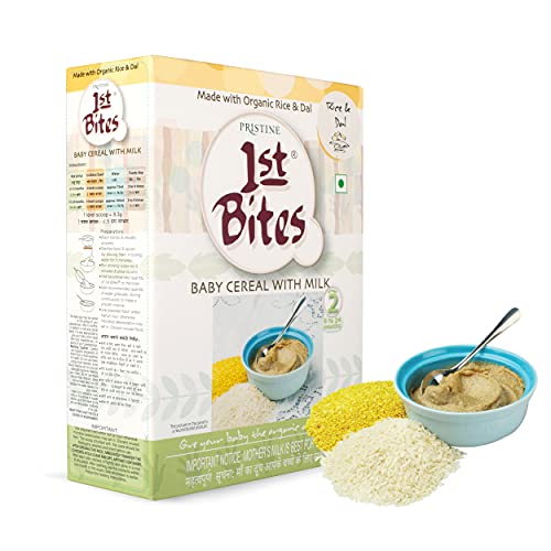 Image of Pristine 1st BITES Baby Cereal 300g | Baby Food (8-24 Months) Stage-2, 100% Organic Rice & Dal | Infant Food