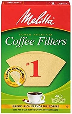 Melitta 620122 Size 1 Natural Brown Coffee Filters, 40 Count