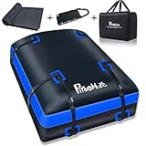 Piroomure Rooftop Cargo Carrier, Premium Car Roof Bag Rack Cargo Carrier Waterproof PVC 16 Cubic Feet Vehicle Cargo Carriers with Anti-Slip Mat Lock