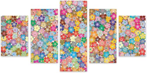 Tableau multi panneau 5 pièces rétro pour illuminer un mur de salon moderne