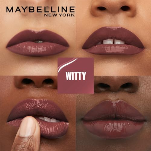 Image of Maybelline New York Liquid Matte Lipstick, Long Lasting, 16hr Wear, Superstay Matte Ink, 20 Pioneer, 5ml & High Shine Gloss, Lasts for 16 HRs, SuperStay Vinyl Ink, Witty