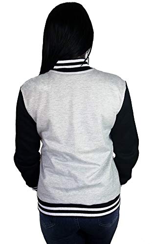 Jaqueta Feminina College Grossa Manga Longa Exclusiva (G, Cinza Mescla)