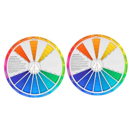 ARTIBETTER 2Pcs Color Mixing Guide Wheel Gradient Color Chart for Easy Paint Blending and Learning Compact Art Tool for Artists Amateurs and Professionals for Makeup and Creative