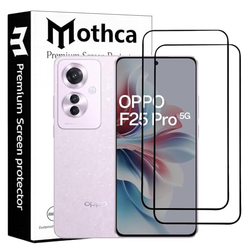 Image of Mothca Military-Grade Tempered Glass for Oppo F25 Pro /Reno 8 Pro /Poco X6 5G / Reno 8 Pro Plus with Edge to Edge Coverage - Case Friendly, Anti-Scratch & Bubble-Free Installation Kit (Pack of 2)