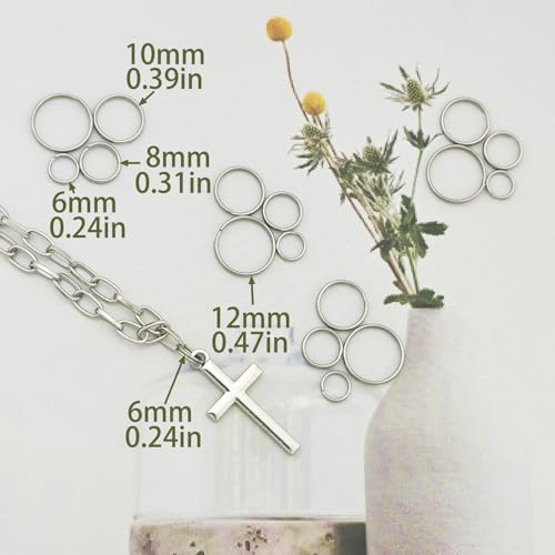 HOLAILS100PCS Mini Open Jump Rings Stainless Steel Double Ring Small Key Rings Split Rings Small Metal Ring Functions on connectors for Jewelry Necklaces Bracelets Earrings craf (0.31 inches, Silver) by HOLAILS - Image 6
