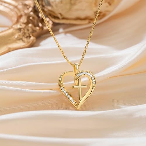 HOBATS Cross Necklace for Women 14K Gold Cross Necklaces for Women by HOBATS - Used condition - Image 5