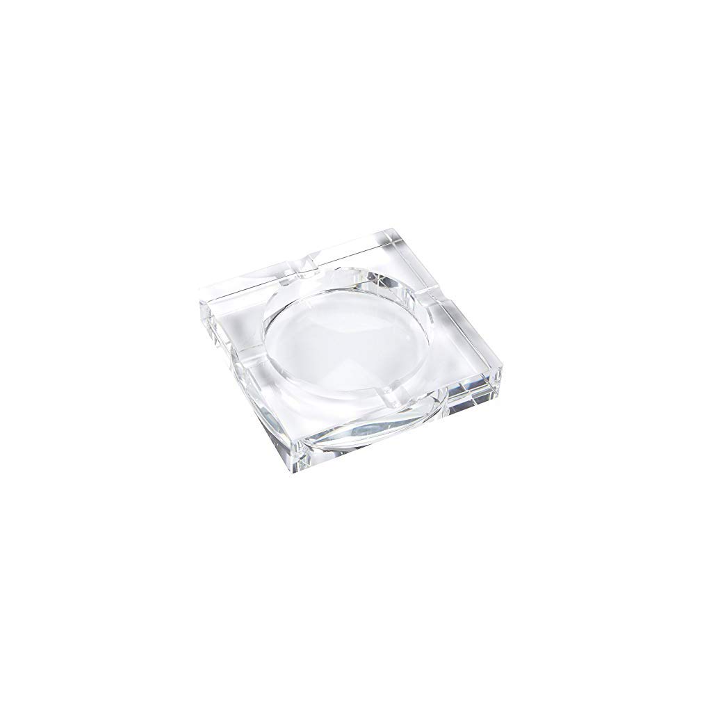 JuvaleAshtray - Cigar Ashtray Square Crystal Tabletop Ash Tray With 4 Slots - For Indoor and Outdoor Use, Includes Gift Box - 7.1 x 3.7cm x 18cm