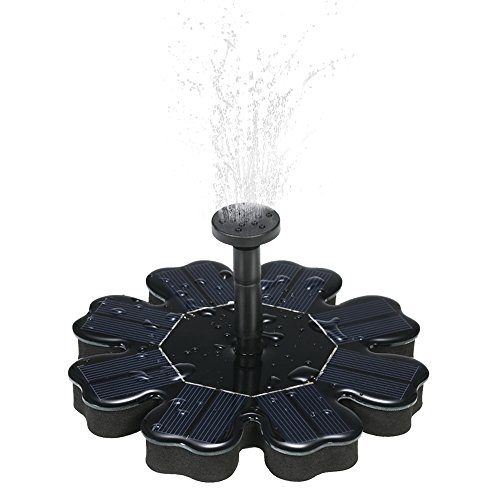 Anself Solar Fountain Pump Bird Bath, 8V 1.4W Solar Powered Submersible Free Standing Solar Outdoor Fountain for Small Pond, Patio Garden and Lawn