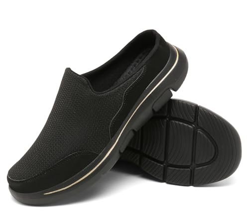 Image of Slip On Mules & Clogs for Womens Mens Light Open Back Shoes Comfort Walking Shoes Breathable Slippers Closed Toe Slides