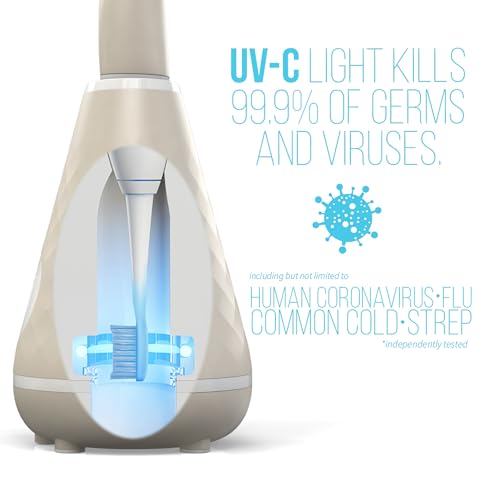Image of TAO Clean UV Sanitizing Sonic Toothbrush and Cleaning Station, Electric Toothbrush, Dual Speed Setting, Sandstone