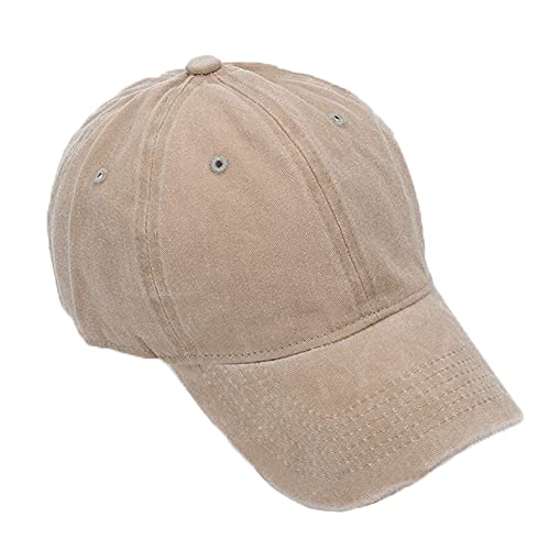 Image of HH HOFNEN Baseball Cap Washed Cotton Unstructured Vintage Hat for Men Women | Unisex Sports Ball Caps Sun Protection Adjustable Outdoor Curved-Brim Dad Hat Classic Plain Cap