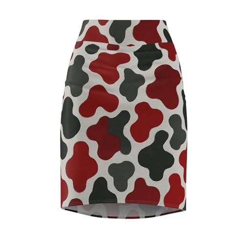 Women's Pencil Skirt – Froggy Skin Camo in Red, Green & Desert Tan | Travel, Vacation & Dinner Style